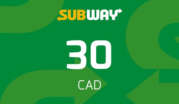 Subway Gift Card 30 CAD