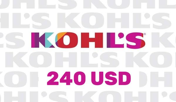 Kohls Gift Card 240 USD