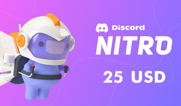 Discord Nitro Gift Card 25 USD