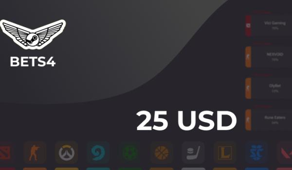 Bets4 Gift Card 25 USD