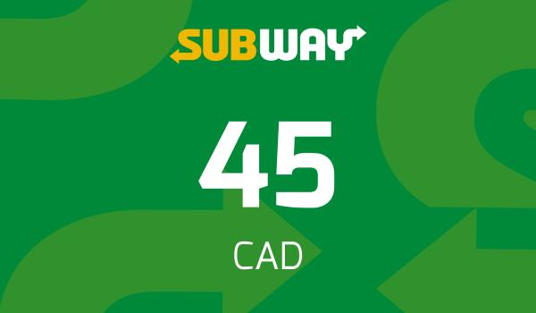 Subway Gift Card 45 CAD