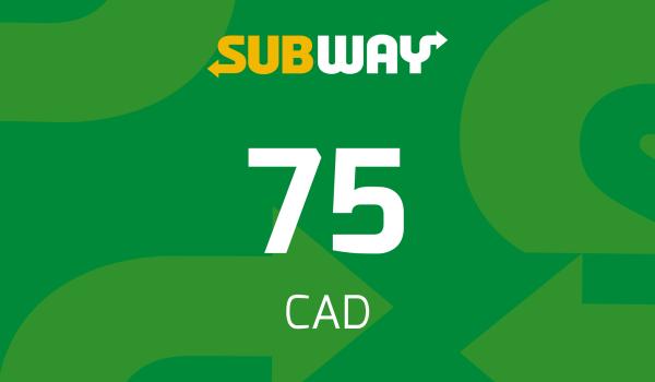 Subway Gift Card 75 CAD