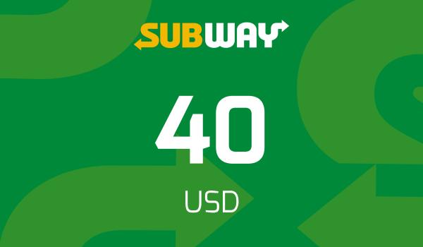 Subway Gift Card 40 USD