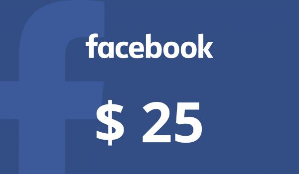 Facebook Gift Card 25 USD