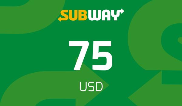 Subway Gift Card 75 USD
