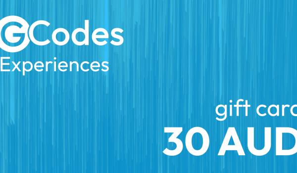 GCodes Global Experiences Gift Card 30 AUD