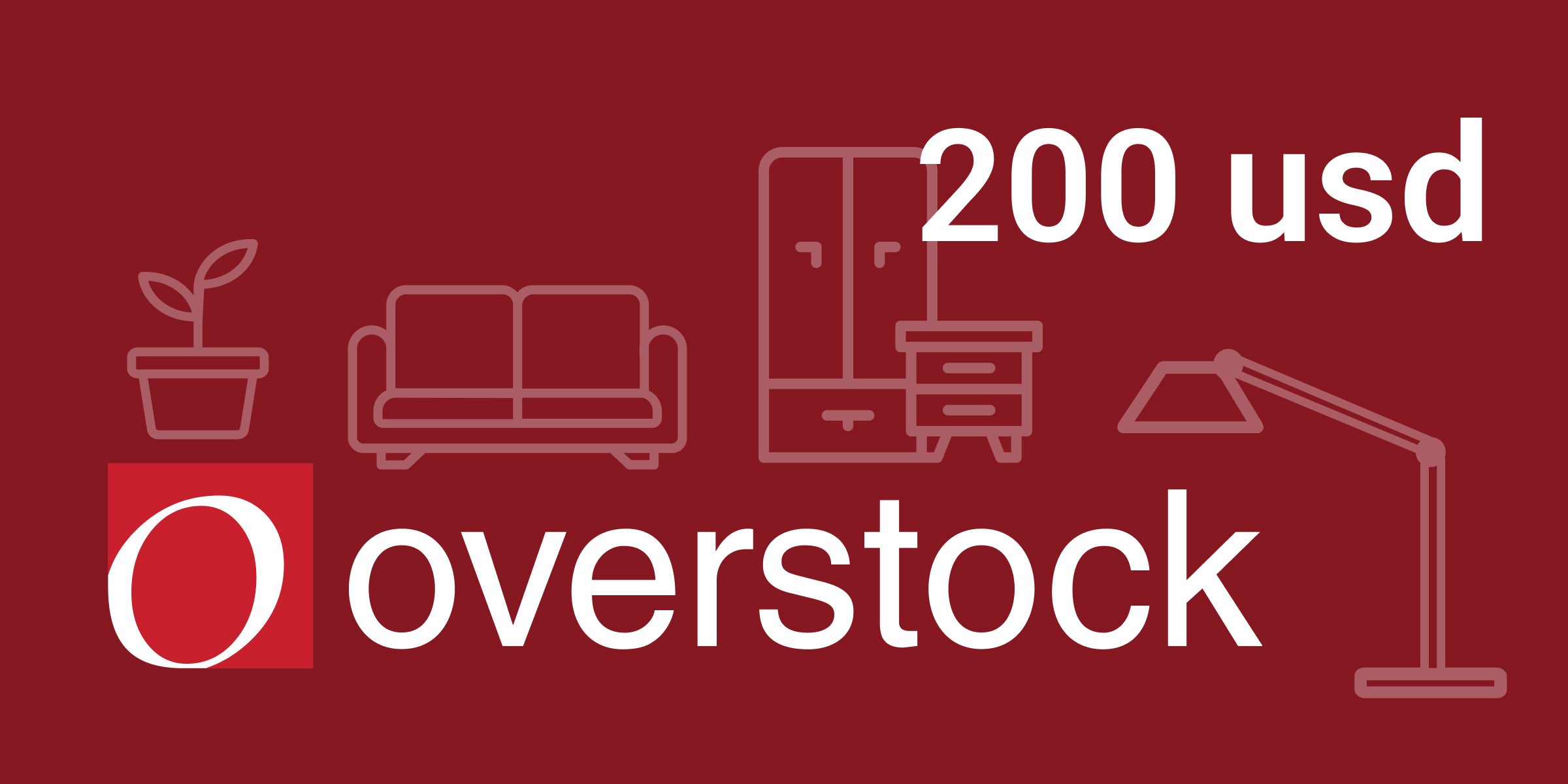 Overstock Gift Card 200 USD