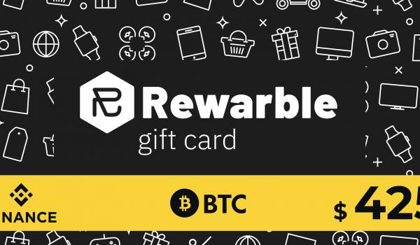 Rewarble Binance Gift Card BTC 425 USD