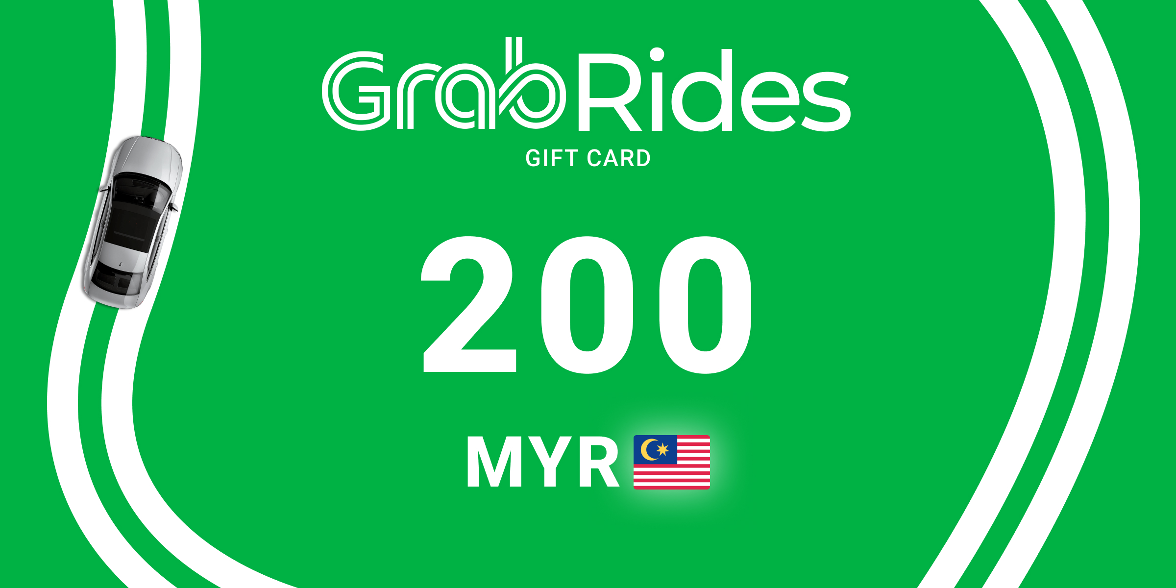 Grab Rides Gift Card 200 MYR