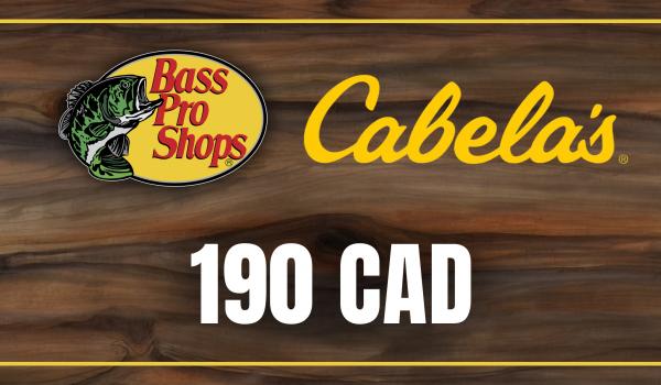 Bass Pro and Cabelas Gift Card 190 CAD
