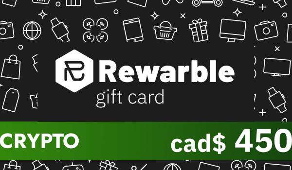 Rewarble Crypto Gift Card 450 CAD