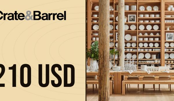 Crate and Barrel Gift Card 210 USD