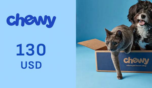 Chewy Gift Card 130 USD