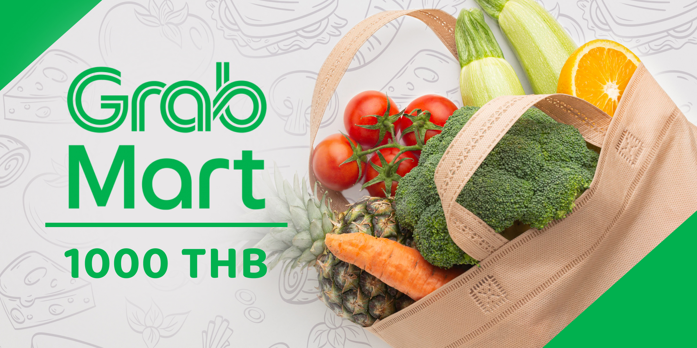Grab Mart Gift Card 1000 THB