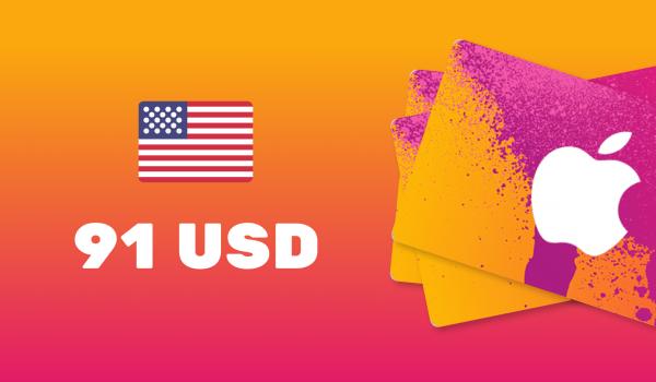 Apple iTunes Gift Card 91 USD