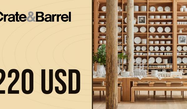 Crate and Barrel Gift Card 220 USD