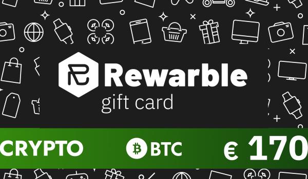 Rewarble Crypto Gift Card BTC 170 EUR