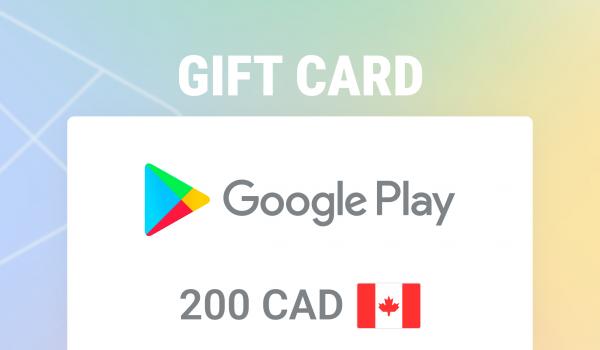 Google Play Gift Card 200 CAD