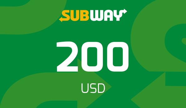 Subway Gift Card 200 USD
