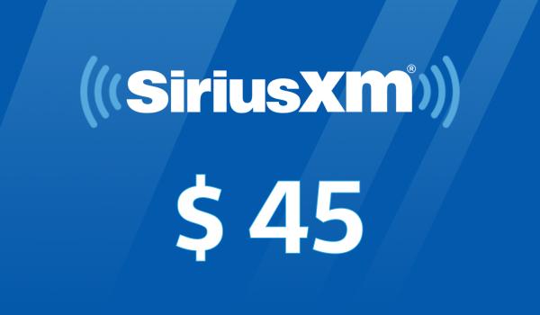 SiriusXM Gift Card 45 USD