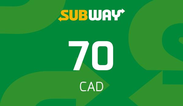 Subway Gift Card 70 CAD