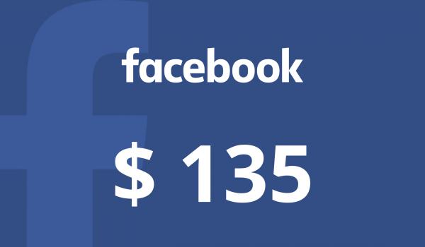 Facebook Gift Card 135 USD