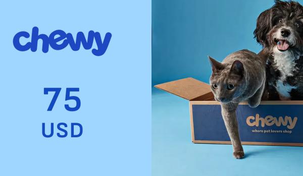 Chewy Gift Card 75 USD