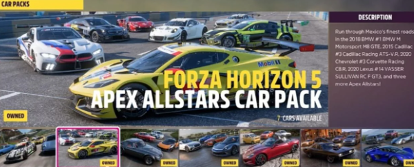 Forza Horizon 5 Apex Allstars Car Pack (PC)