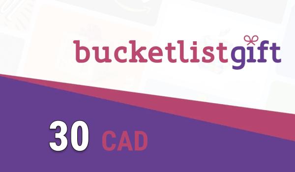 BucketlistGift Gift Card 30 CAD