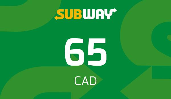 Subway Gift Card 65 CAD