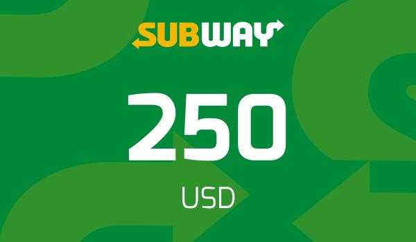 Subway Gift Card 250 USD
