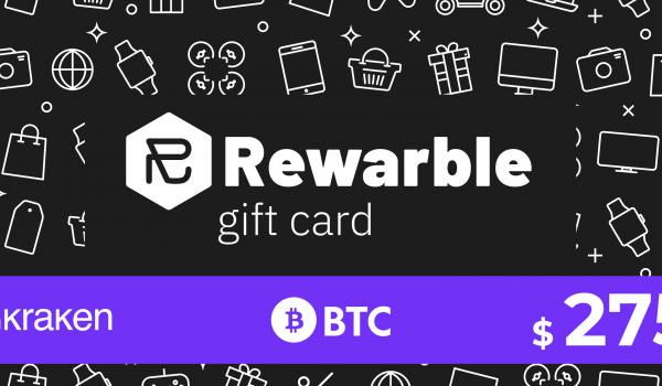 Rewarble Kraken Gift Card BTC 275 USD