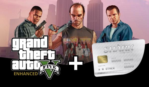 Grand Theft Auto V Enchanced and Great White Shark Card Bundle (PC)