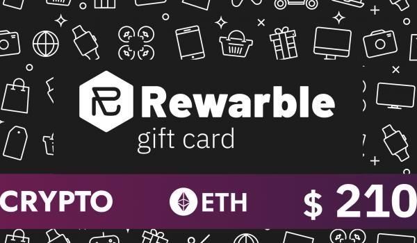 Rewarble Crypto Gift Card ETH 210 USD