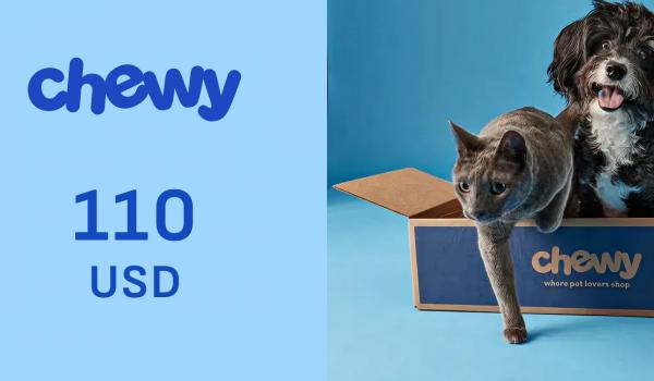Chewy Gift Card 110 USD