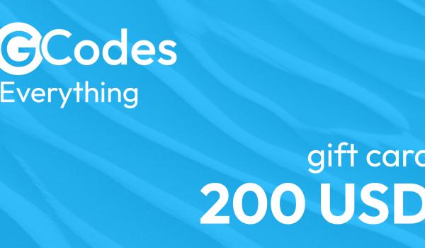GCodes Global Everything Gift Card 200 USD