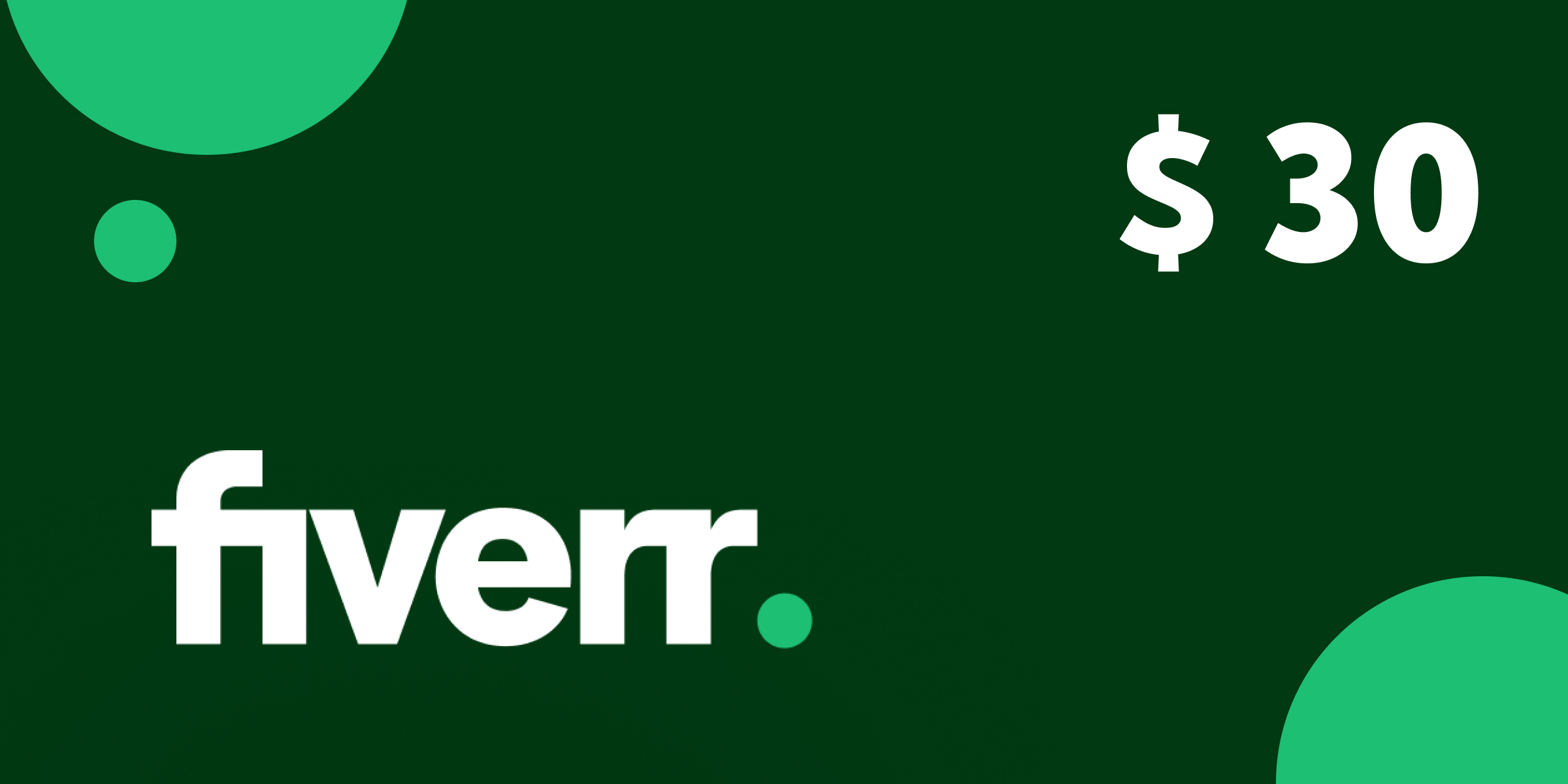 Fiverr Gift Card 30 USD