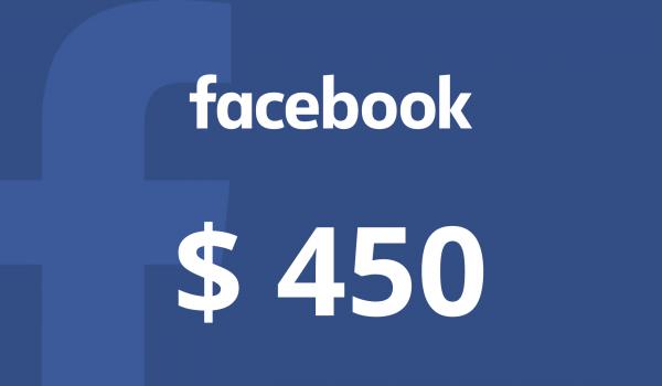 Facebook Gift Card 450 USD