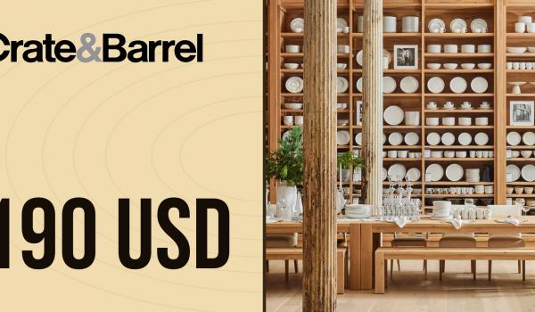 Crate and Barrel Gift Card 190 USD