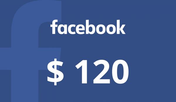 Facebook Gift Card 120 USD