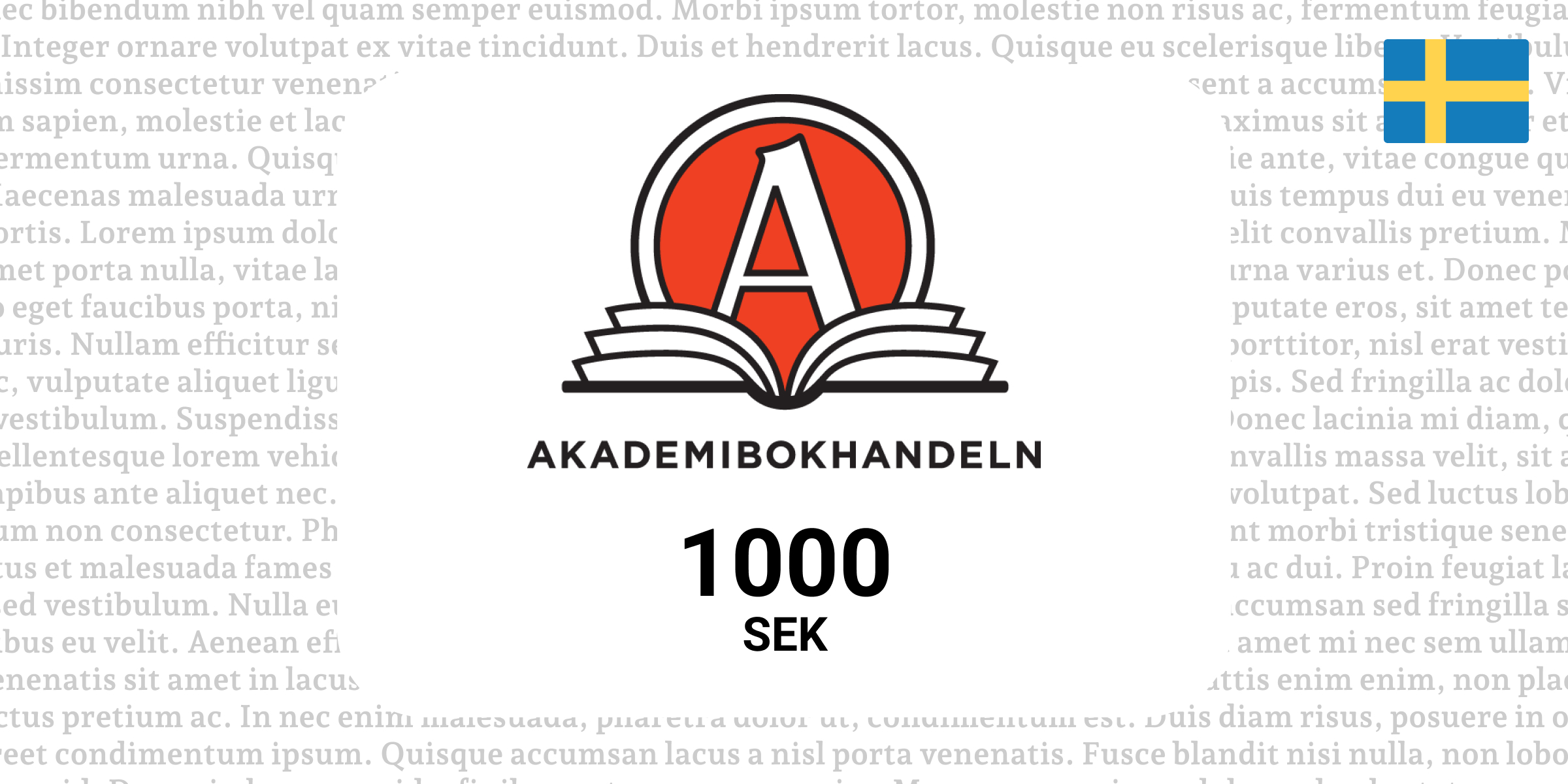 Akademibokhandeln Gift Card 1000 SEK