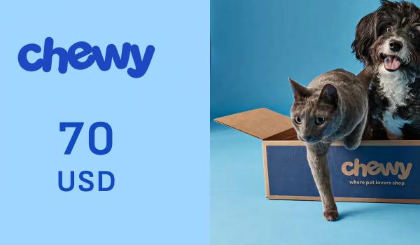 Chewy Gift Card 70 USD