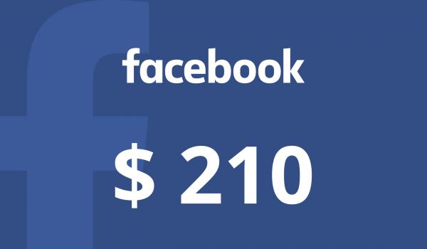 Facebook Gift Card 210 USD
