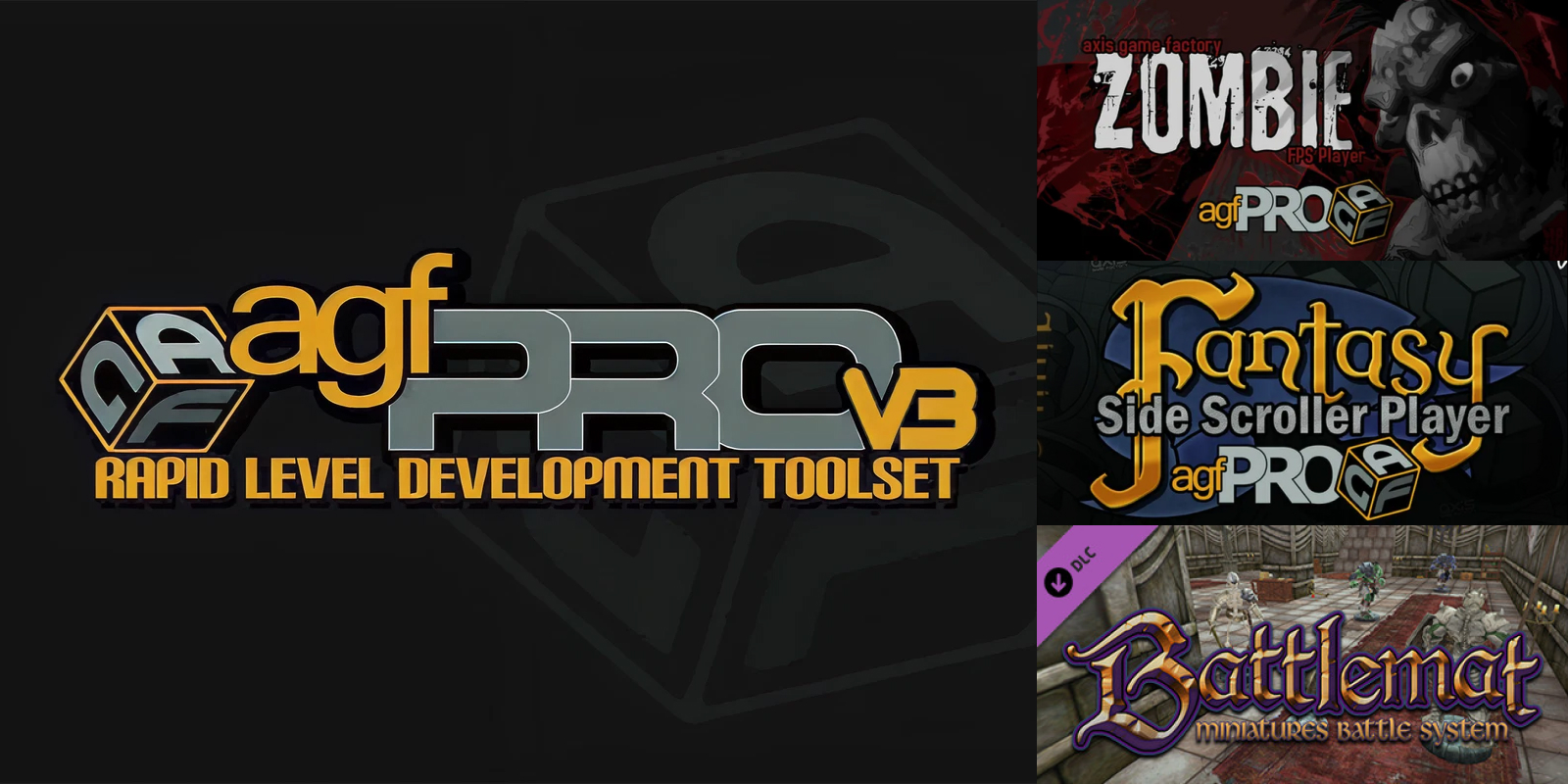 Axis Game Factorys AGFPRO plus Zombie FPS plus Fantasy Side Scroller Player plus BattleMat Multi Player (PC)