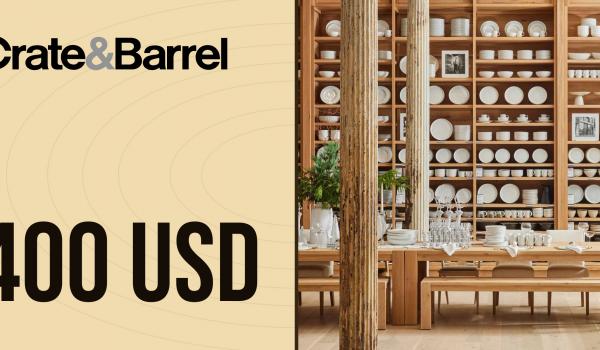 Crate and Barrel Gift Card 400 USD