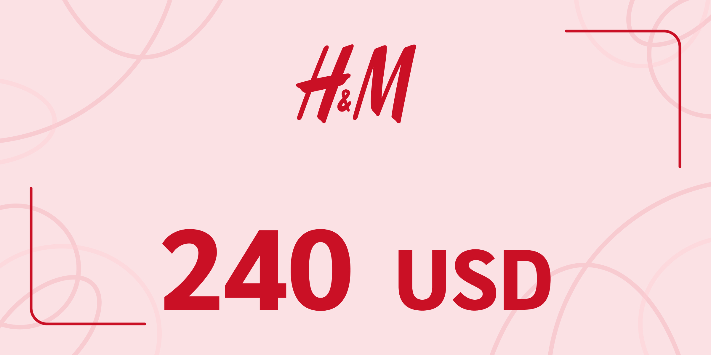H and M Gift Card 240 USD