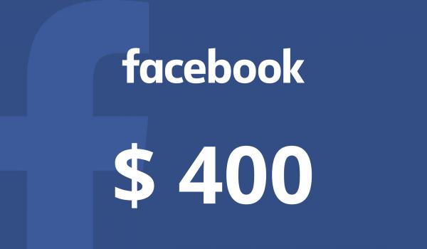 Facebook Gift Card 400 USD