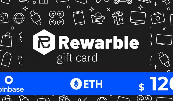 Rewarble Coinbase Gift Card ETH 120 USD