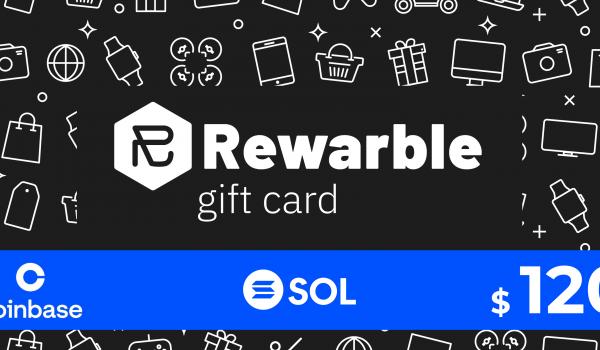 Rewarble Coinbase Gift Card SOL 120 USD