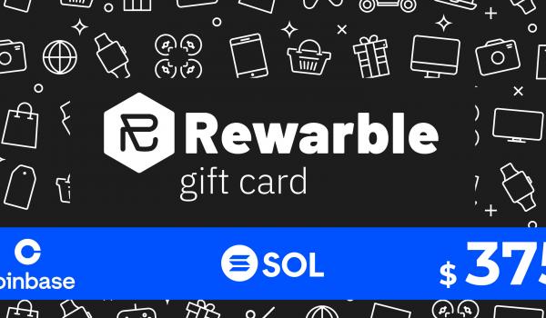 Rewarble Coinbase Gift Card SOL 375 USD